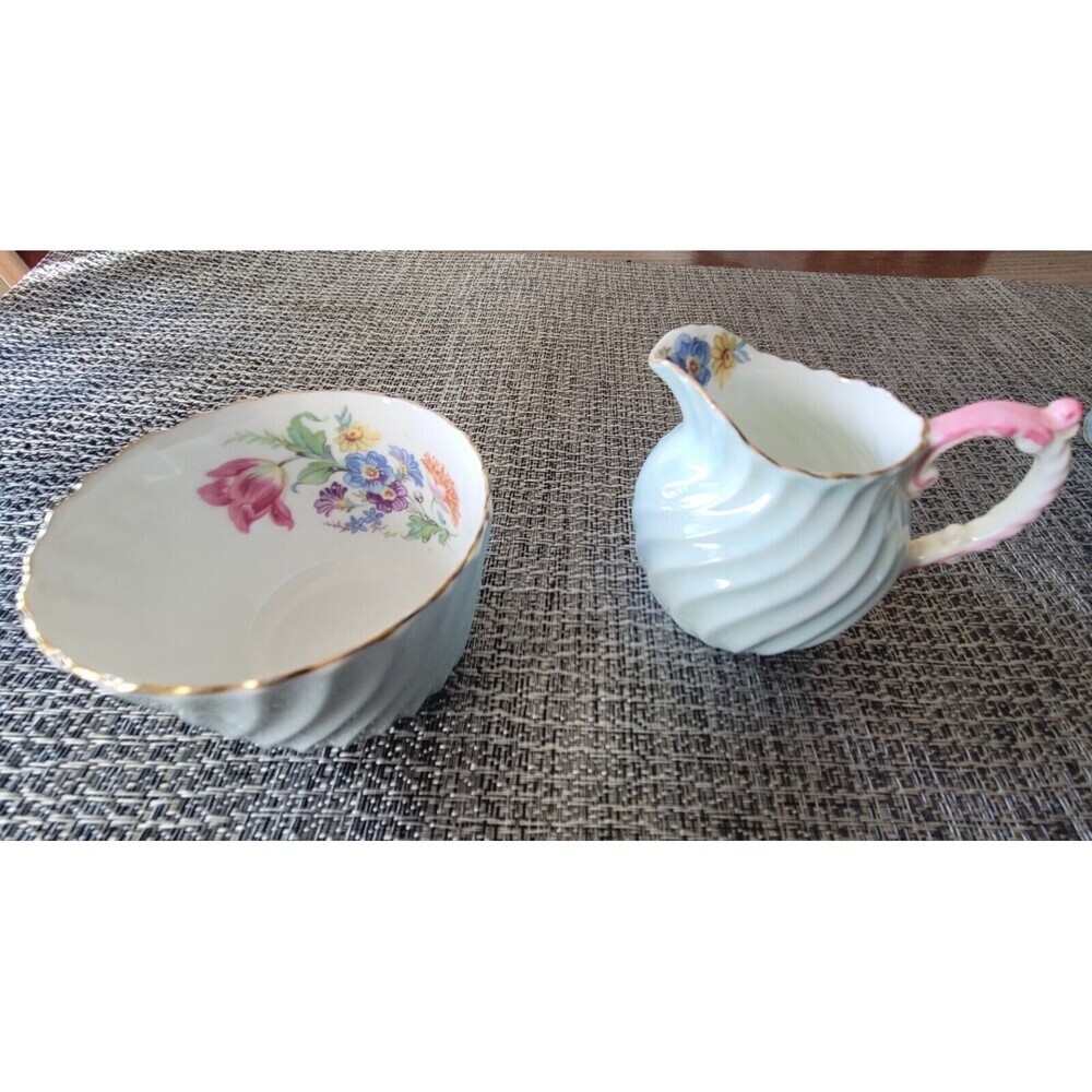 Aynsley England Porcelain Cream and Sugar Set Rare 1930's Collection